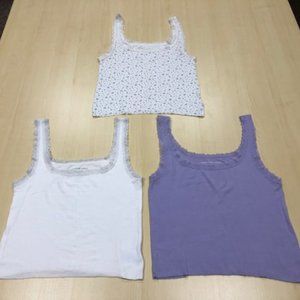 3 American Eagle Soft & Sexy Rib Cropped Tank Top